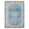 Rugsotic Carpets Machine Woven Crossweave Polyester Blue Area Rug Oriental