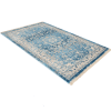 Rugsotic Carpets Machine Woven Crossweave Polyester Blue Area Rug Oriental