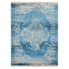 Rugsotic Carpets Machine Woven Crossweave Polyester Blue Area Rug Oriental
