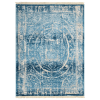 Rugsotic Carpets Machine Woven Crossweave Polyester Blue Area Rug Oriental