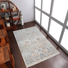 Rugsotic Carpets Machine Woven Crossweave Polyester Area Rug Oriental (Color: Ivory1, size: 3'11''x5'10'')