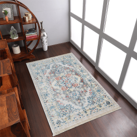 Rugsotic Carpets Machine Woven Crossweave Polyester Multicolor Area Rug Oriental (Color: Multicolor3, size: 3'11''x5'10'')