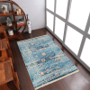 Rugsotic Carpets Machine Woven Crossweave Polyester Blue Area Rug Oriental
