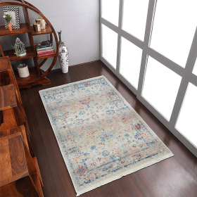 Rugsotic Carpets Machine Woven Crossweave Polyester Multicolor Area Rug Oriental (Color: Multicolor4, size: 4'8''x6'9'')