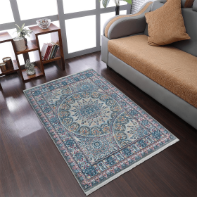 Rugsotic Carpets Machine Woven Crossweave Polyester Multicolor Area Rug Oriental (Color: Multicolor16, size: 4'8''x6'9'')