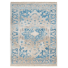 Rugsotic Carpets Machine Woven Crossweave Polyester Blue Area Rug Oriental