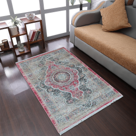 Rugsotic Carpets Machine Woven Crossweave Polyester Area Rug Oriental (Color: Black Red, size: 5'x7'10'')