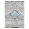 Rugsotic Carpets Machine Woven Crossweave Polyester Blue Area Rug Oriental