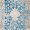 Rugsotic Carpets Machine Woven Crossweave Polyester Blue Area Rug Oriental