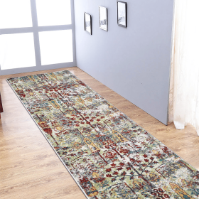 Rugsotic Carpets Machine Woven Heatset Polypropylene 3'2''x10' Runner Area Rug Contemporary (Color: Multicolor1, size: 3'2''x10')