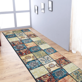 Rugsotic Carpets Machine Woven Heatset Polypropylene 3'2''x10' Runner Area Rug Contemporary (Color: Multicolor2, size: 3'2''x10')