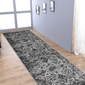 Rugsotic Carpets Machine Woven Heatset Polypropylene 3'2''x10' Runner Area Rug Contemporary (Color: Silver1, size: 3'2''x10')