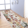 Rugsotic Carpets Machine Woven Heatset Polypropylene 3'2''x10' Runner Area Rug Floral