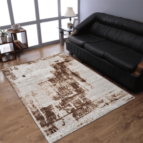 Rugsotic Carpets Machine Woven Heatset Polypropylene Area Rug Abstract (Color: Beige1, size: 4'4''x6'4'')