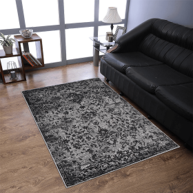 Rugsotic Carpets Machine Woven Heatset Polypropylene Area Rug Contemporary (Color: Silver1, size: 4'x6')