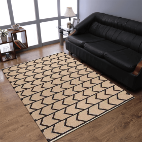Rugsotic Carpets Hand Woven Flat Weave Kilim Wool Area Rug Contemporary (Color: Cream Charcoal2, size: 4'x6')