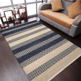 Rugsotic Carpets Hand Woven Flat Weave Kilim Wool Area Rug Contemporary (Color: Aqua Cream2, size: 8'x10')