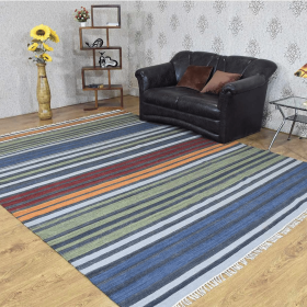 Rugsotic Carpets Hand Woven Flat Weave Kilim Wool Area Rug Contemporary (Color: Multicolor7, size: 8'x10')