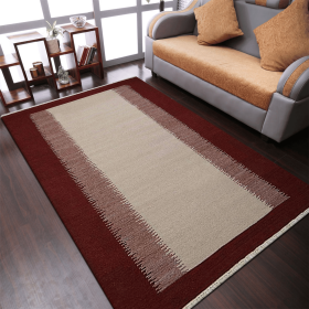 Rugsotic Carpets Hand Woven Flat Weave Kilim Wool Area Rug Contemporary (Color: Cream Wine, size: 10'x13')