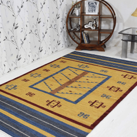 Rugsotic Carpets Hand Woven Flat Weave Kilim Wool Area Rug Contemporary (Color: Multicolor5, size: 5'x8')