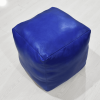Solid Handmade Goat Leather Square Pouf (Recycled Cotton Fill)