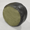 Solid Handmade Goat Leather Round Pouf (Recycled Cotton Fill)