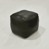 Solid Handmade Goat Leather Square Pouf (Recycled Cotton Fill)