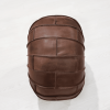 Solid Handmade Buffalo Leather Round Pouf (Recycled Foam with Fibre Fill)