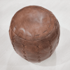 Solid Handmade Buffalo Leather Round Pouf (Recycled Foam with Fibre Fill)