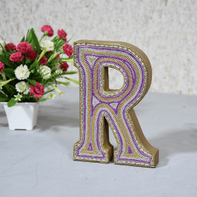 Handmade Eco-Friendly Wall Decor Alphabet Letter Block (Color: Gold2)