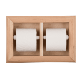 Bradenton Recessed Solid Wood Double Toilet Paper Holder (size: 13.25 x 8.5")