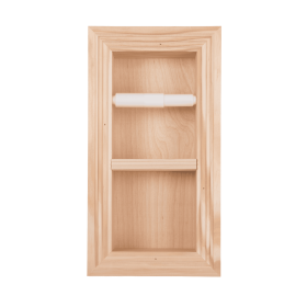 Bradenton Recessed Solid Wood Double Toilet Paper Holder (size: 7 x 14.5")
