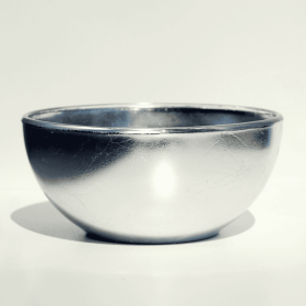 GILT Set/4 Gilded Glass 6" Side Bowl (Color: Silver, size: 6")