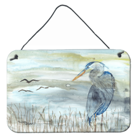 Watercolor Wall or Door Hanging Prints (Color: Blue Heron, size: 8 x 12)
