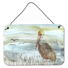 Watercolor Wall or Door Hanging Prints (Color: Brown Pelican, size: 8 x 12)