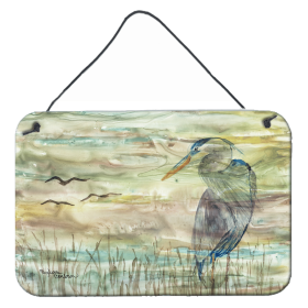 Sunset Wall or Door Hanging Prints (Color: Blue Heron, size: 8 x 12)