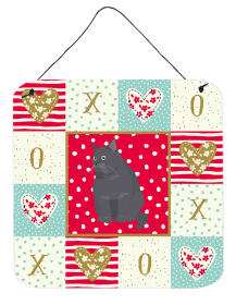 British Shorthair #2 Cat Love Wall or Door Hanging Prints (Color: British Shorthair #2 - Seated, size: 6 x 6)