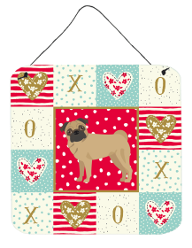 Pug Love Wall or Door Hanging Prints (Color: Pug, size: 6 x 6)