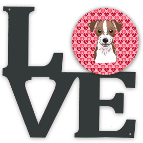 Dog Face xoxo Hearts Metal Wall Artwork LOVE (size: 12 x 12)