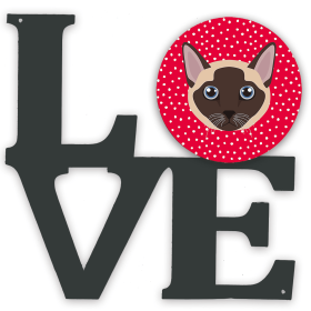 Cat Love Metal Wall Artwork LOVE (Color: Tonkinese, size: 12 x 12)