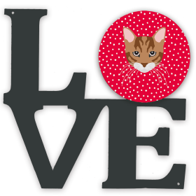 Cat Love Metal Wall Artwork LOVE (Color: Toyger, size: 12 x 12)