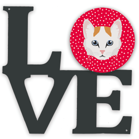 Cat Love Metal Wall Artwork LOVE (Color: Turkish Van, size: 12 x 12)