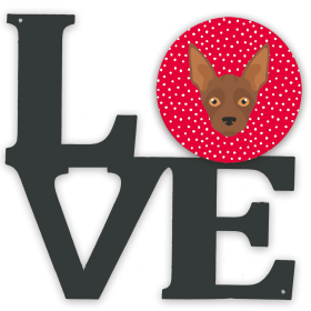 Dog Face Metal Wall Artwork LOVE (size: 12 x 12)