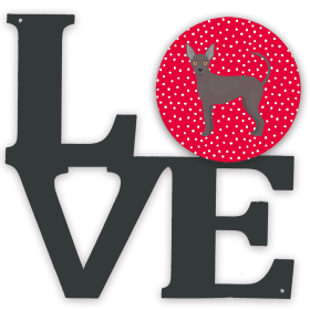 Dog Metal Wall Artwork LOVE (size: 12 x 12)
