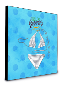 Swimsuit Polkadot Artwork Wall Panel (Color: Blue, size: 8 x 8)