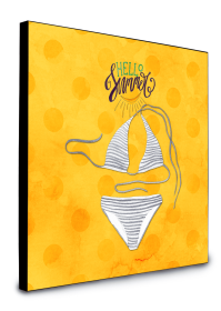 Swimsuit Polkadot Artwork Wall Panel (Color: yellow, size: 8 x 8)