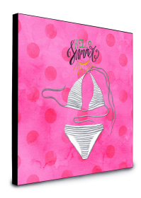 Swimsuit Polkadot Artwork Wall Panel (Color: Pink, size: 8 x 8)