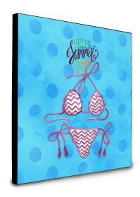 Swimsuit Polkadot Artwork Wall Panel (Color: Blue Polkadot, size: 8 x 8)