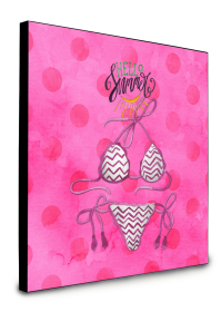 Swimsuit Polkadot Artwork Wall Panel (Color: Pink Polkadot, size: 8 x 8)