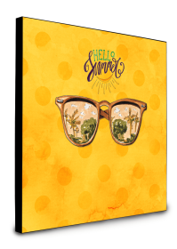 Beach Sunglasses Wall Decor (Color: Yellow Polkadot, size: 8 x 8)
